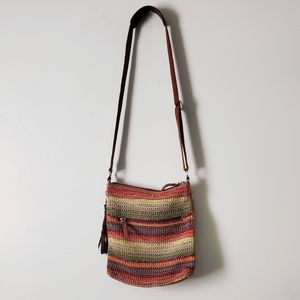 The Sak | Lucia Multicolor Woven Striped Crochet Crossbody Shoulder Bag Purse